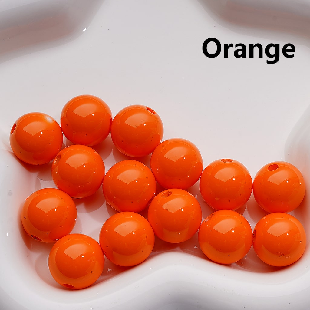Stoving Varnish Solid Color Round Acrylic Beads, 16MM (Single Color is available for 200pcs(Whole bag))