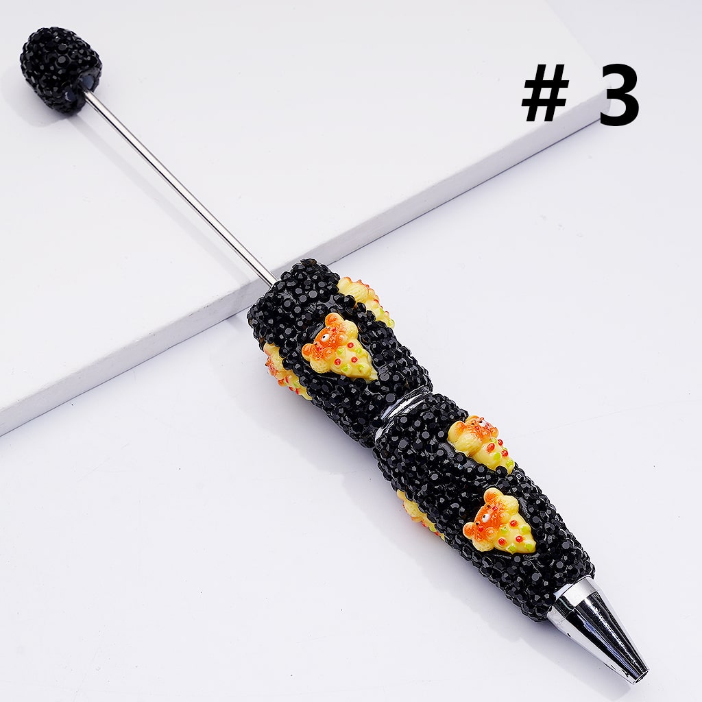 Cute Bread Cake Pizza Sandwich Doughnut Black Rhinestones Clay Pens