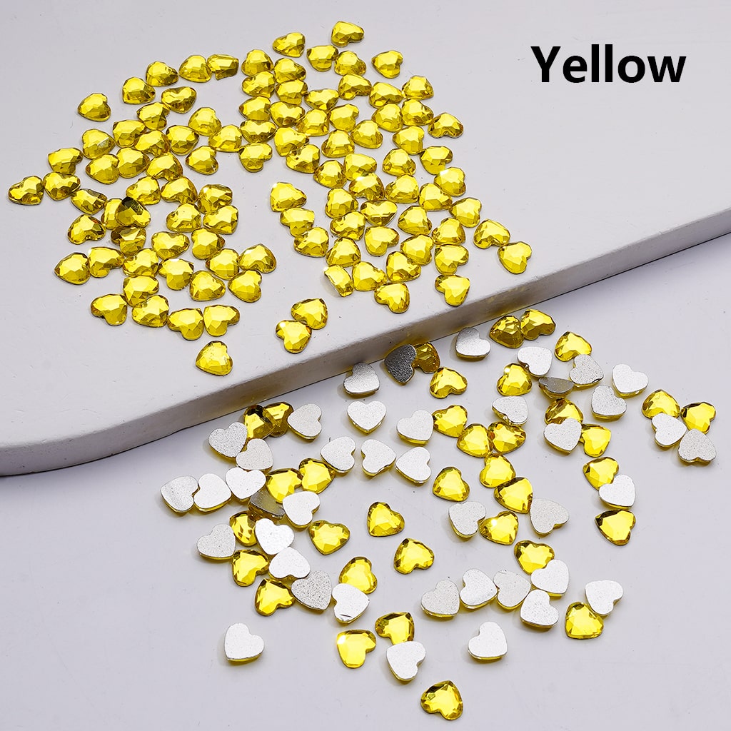 Crystal Faceted Flat Back Mini Hearts Charms for Beads Jewelry Accessories, 5.5*6MM (1440pcs/bag)