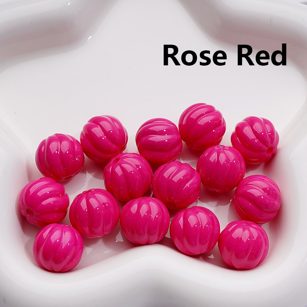 Stoving Varnish Solid Color Pumpkin Halloween Acrylic Beads, 16MM (Single Color is available for 200pcs(Whole bag))