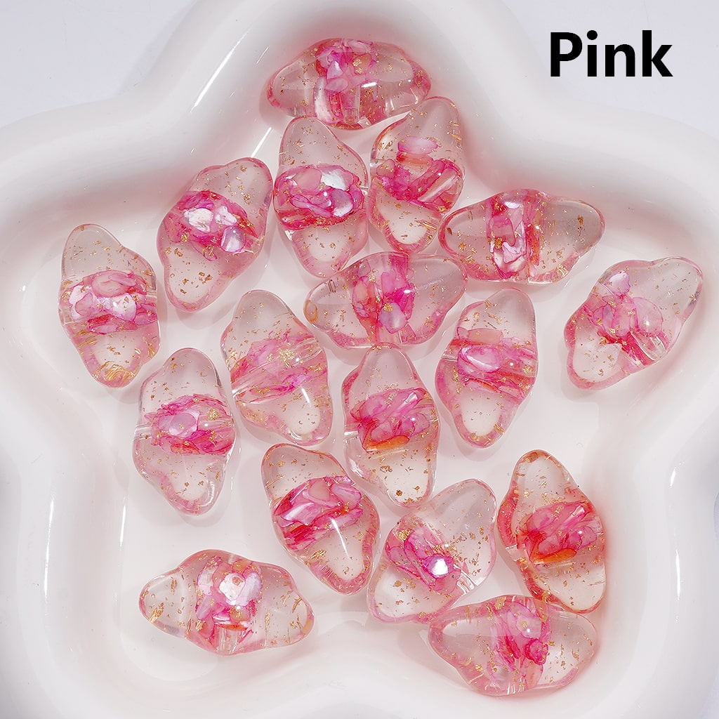 Multi-Color Shells Gold Foil Paper Inside Clear Cloud Acrylic Beads, 13*22MM (Single Color is available for 200pcs(Whole bag))