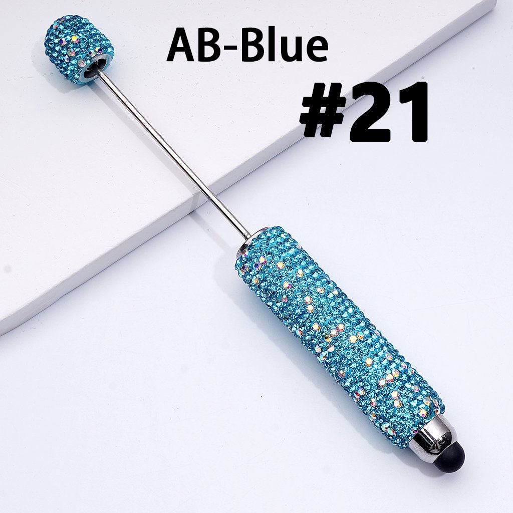 Beadable Clay Stylus Pens with AB & Colorful Rhinestones Covered the Entire Pen