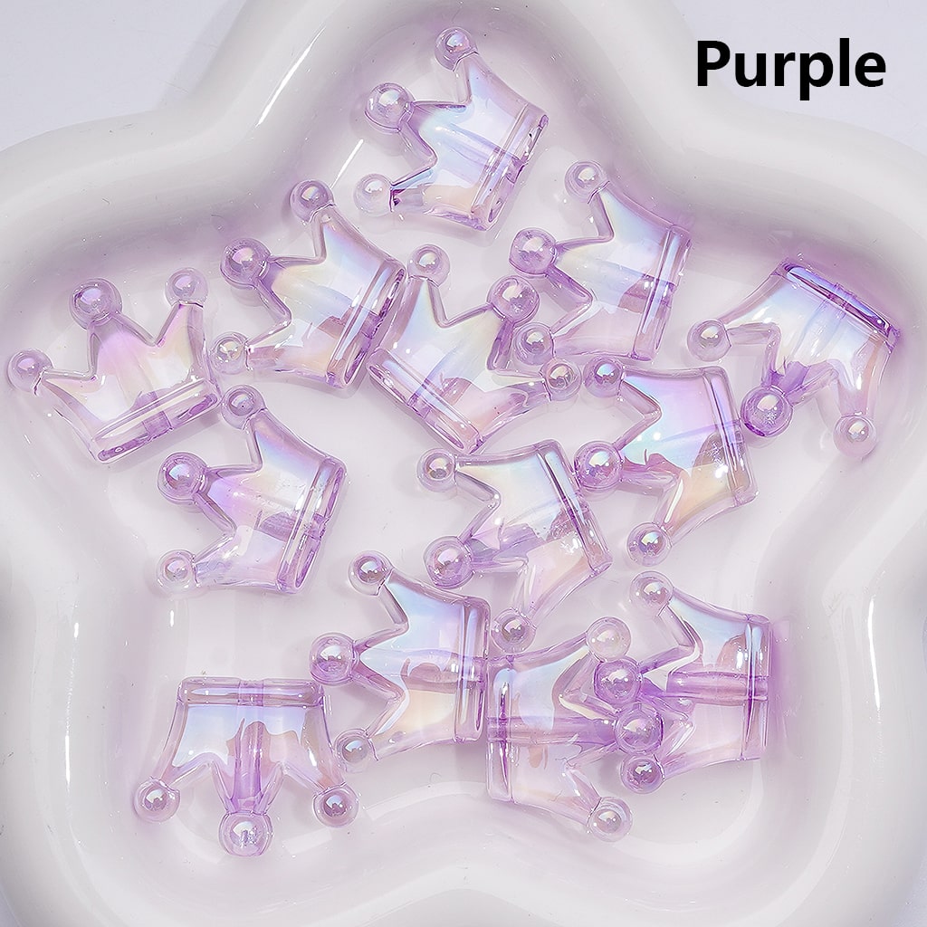 UV Coating Translucent Color Crown Acrylic Beads, 22*28MM (Single Color is available for 200pcs(Whole bag))