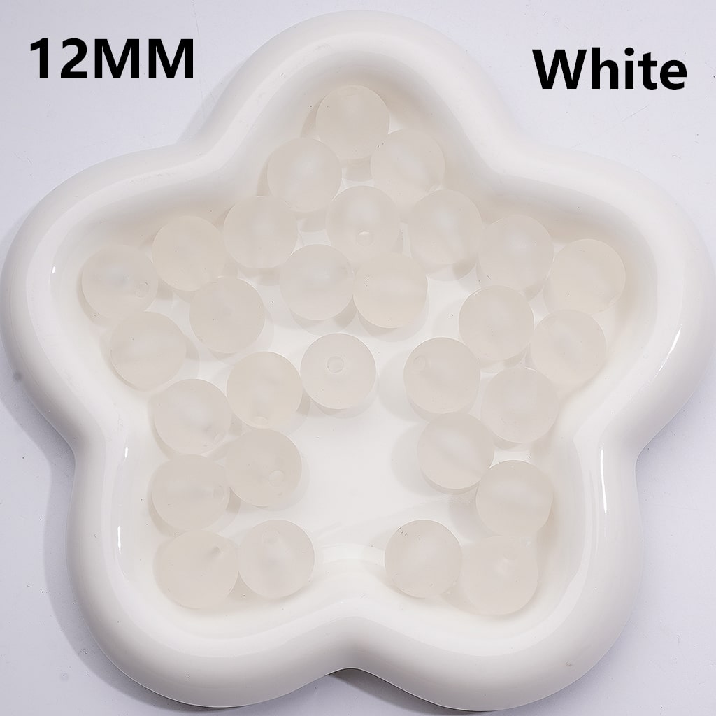 Frosted Matte Translucent Multi-Color Round Acrylic Beads, 12MM, (Single Color is available for 500pcs(Whole bag))