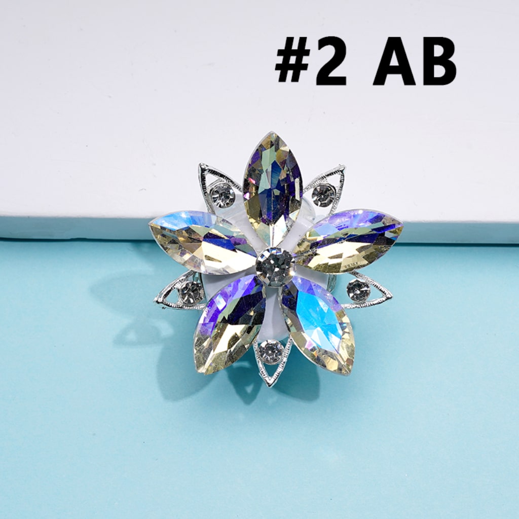 Bling Bling Fancy Large Silver Alloy Flower with Shiny Rhinestones Cute Butterflies Hearts Stars Clay Beads, Around 40MM