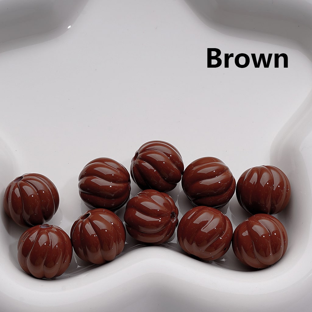 Stoving Varnish Solid Color Pumpkin Halloween Acrylic Beads, 16MM (Single Color is available for 200pcs(Whole bag))
