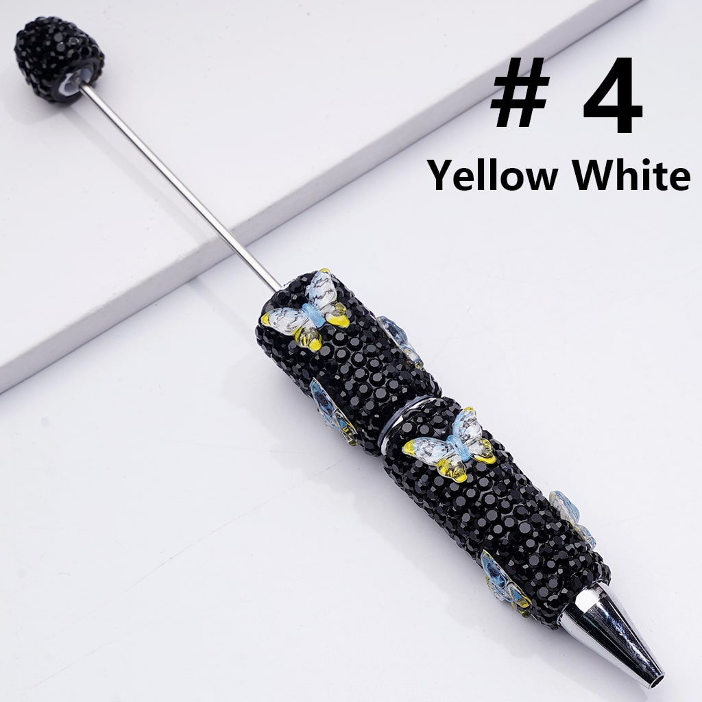 Double Color Butterfly Black Rhinestones Beadable Clay Pens