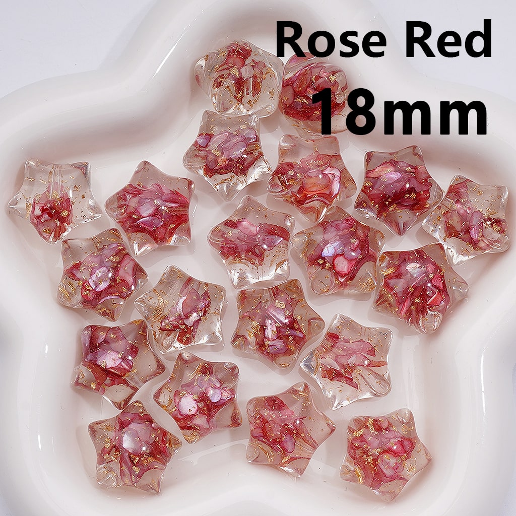 Multi-Color Shells Gold Foil Paper Inside Clear Star Acrylic Beads, 18MM (Single Color is available for 200pcs(Whole bag))