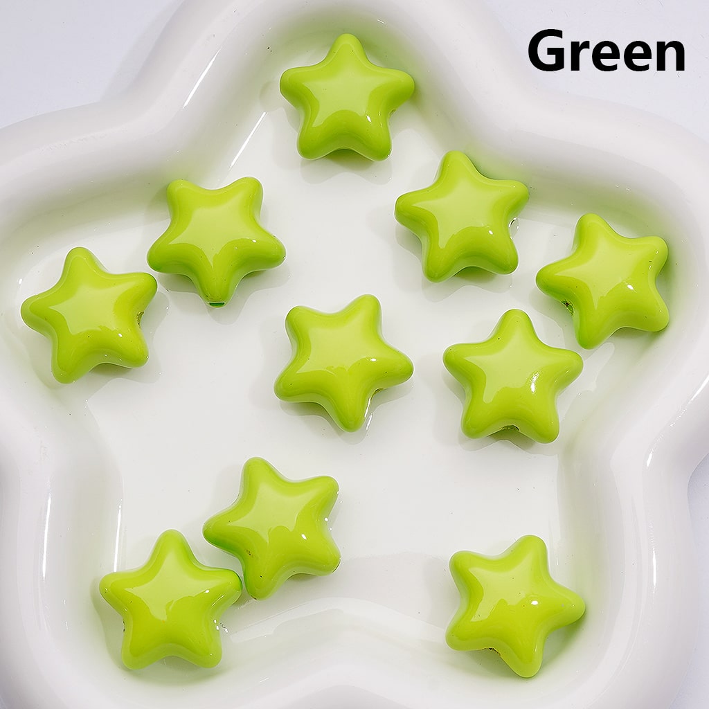 Stoving Varnish Solid Color Five-pointed Star Acrylic Beads, 23MM (Single Color is available for 200pcs(Whole bag))
