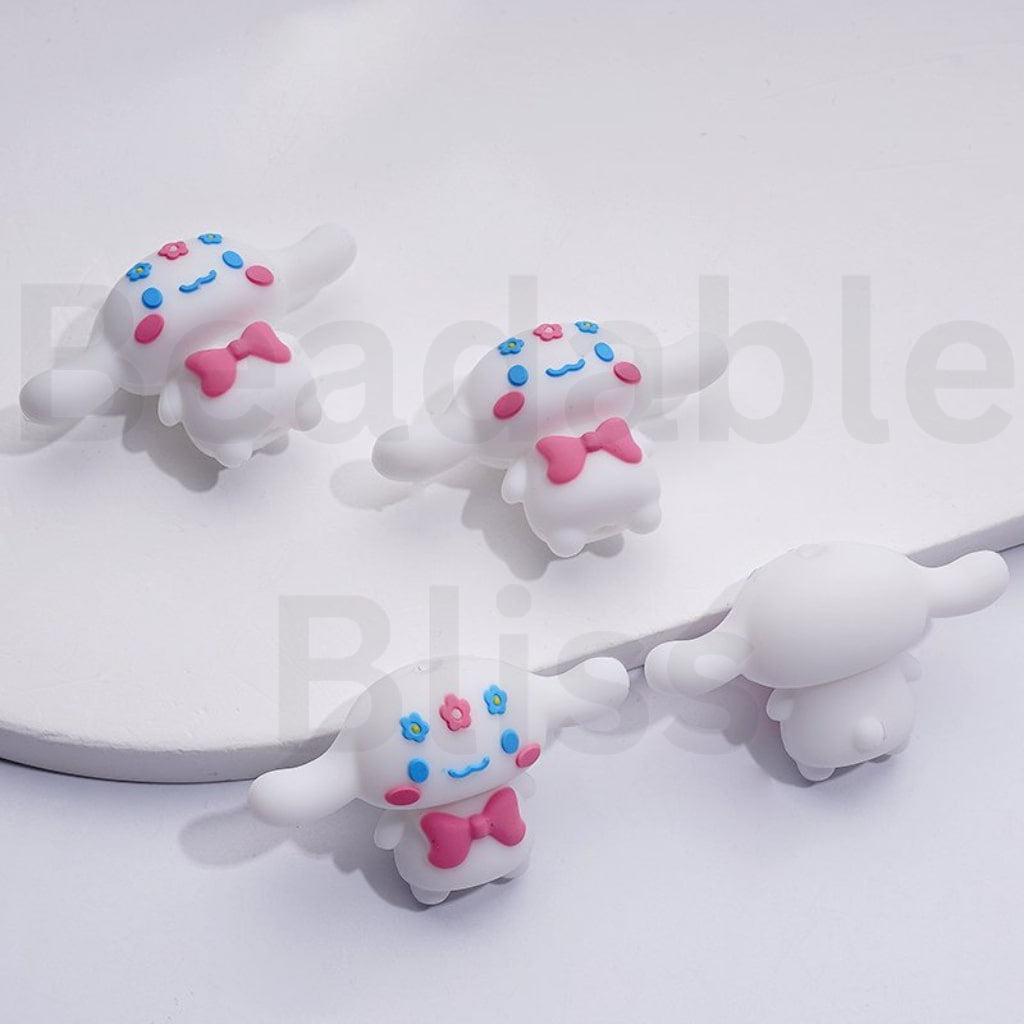 3D Cute Sanri Family Cartoon Characters Kurom Melod HK Kitten Cinnamorol Silicone Focal Beads