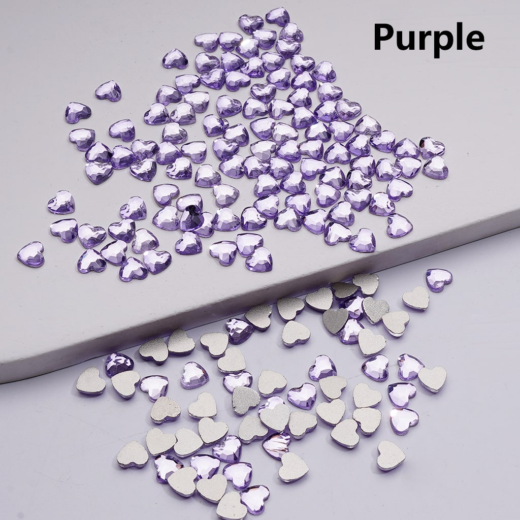 Crystal Faceted Flat Back Mini Hearts Charms for Beads Jewelry Accessories, 5.5*6MM (1440pcs/bag)