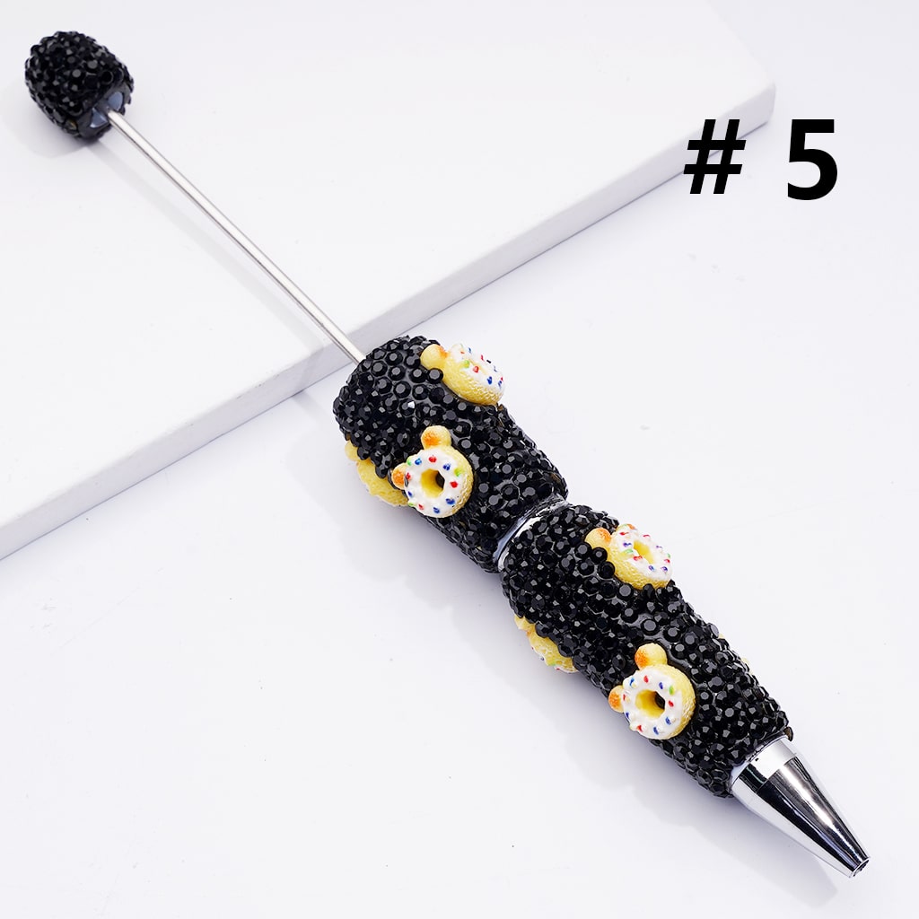 Cute Bread Cake Pizza Sandwich Doughnut Black Rhinestones Clay Pens