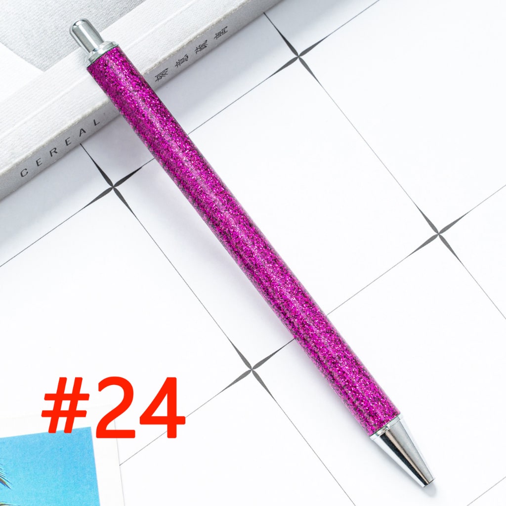 Sublimation Ballpoint Pen, Push Ballpoint Pen with Glitter Effect in Gold Color