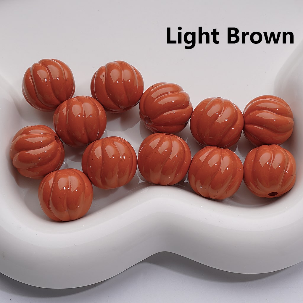 Stoving Varnish Solid Color Pumpkin Halloween Acrylic Beads, 16MM (Single Color is available for 200pcs(Whole bag))