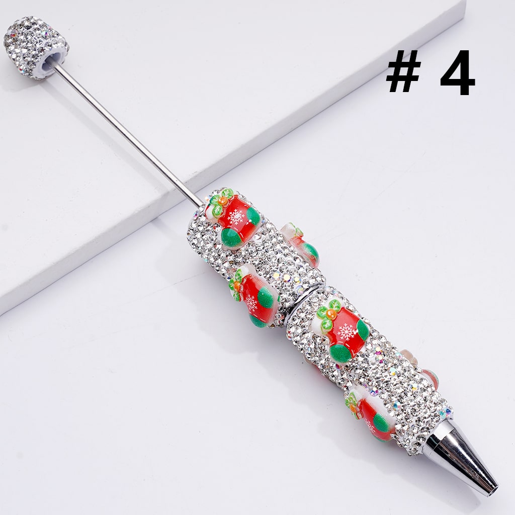Christmas Series Father Christmas Tree Snowman Gloves Gifts Stars Gingerbread Bells Socks Elk Wreath Clear Rhinestones Beadable Clay Pens