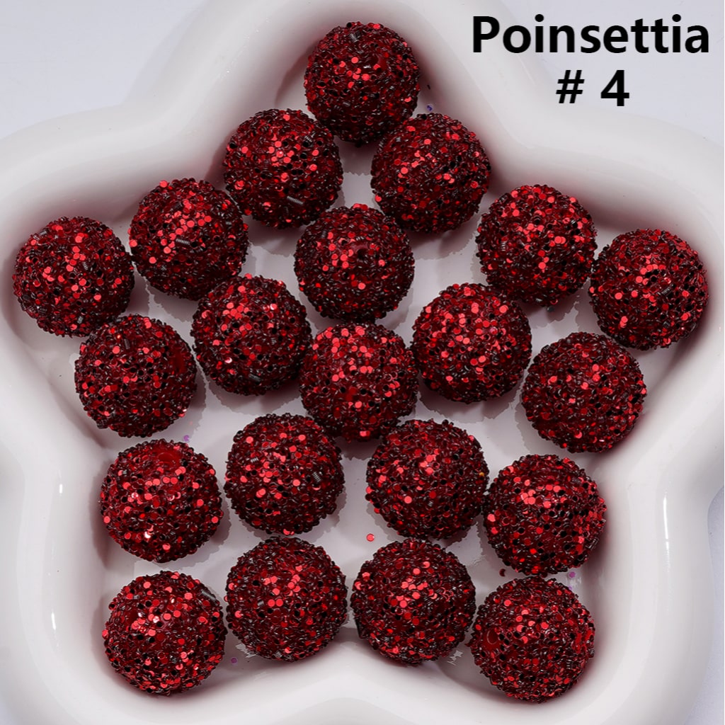 Multi-Color Shiny Confetti Round Acrylic Beads in Solid Color, 20MM