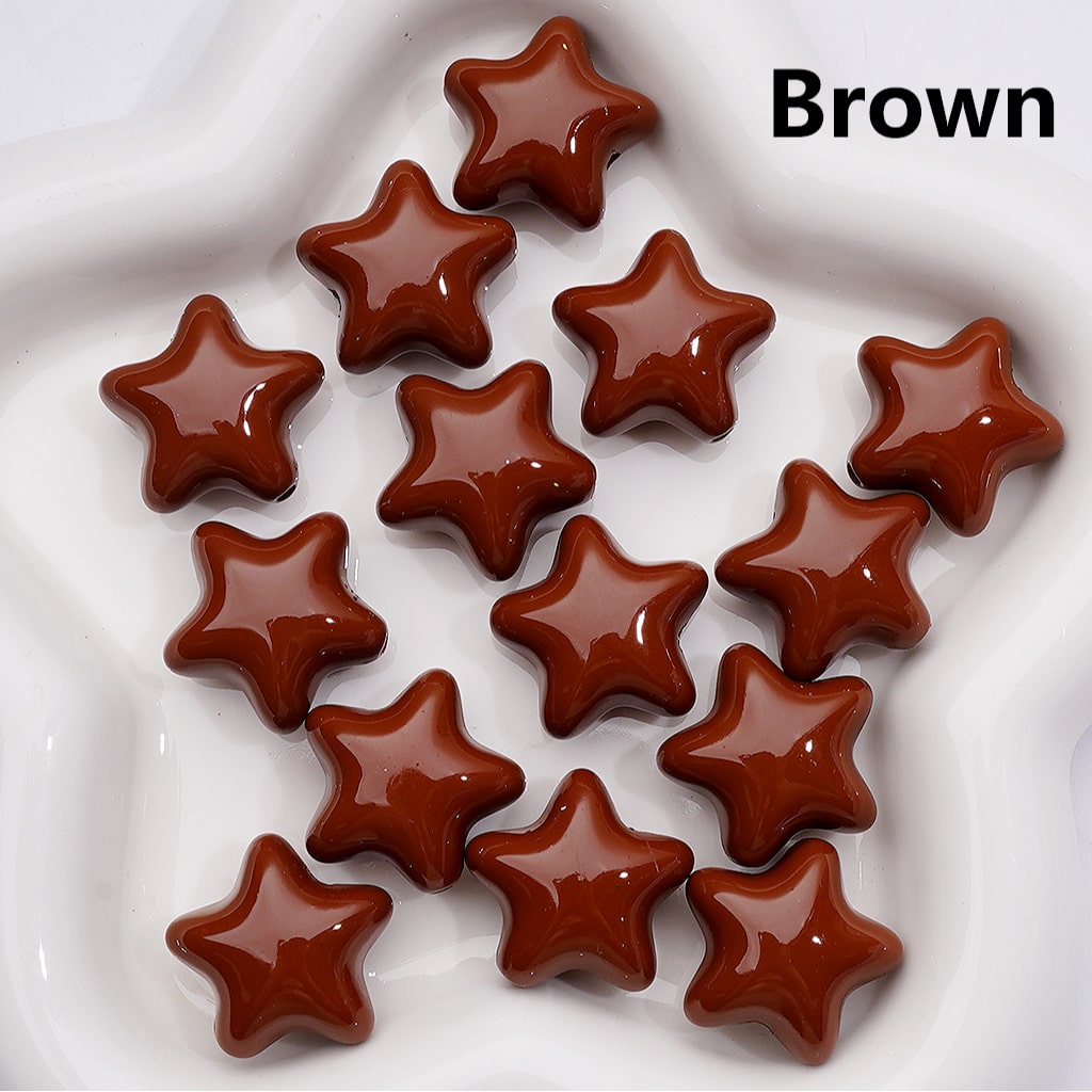 Stoving Varnish Solid Color Five-pointed Star Acrylic Beads, 23MM (Single Color is available for 200pcs(Whole bag))