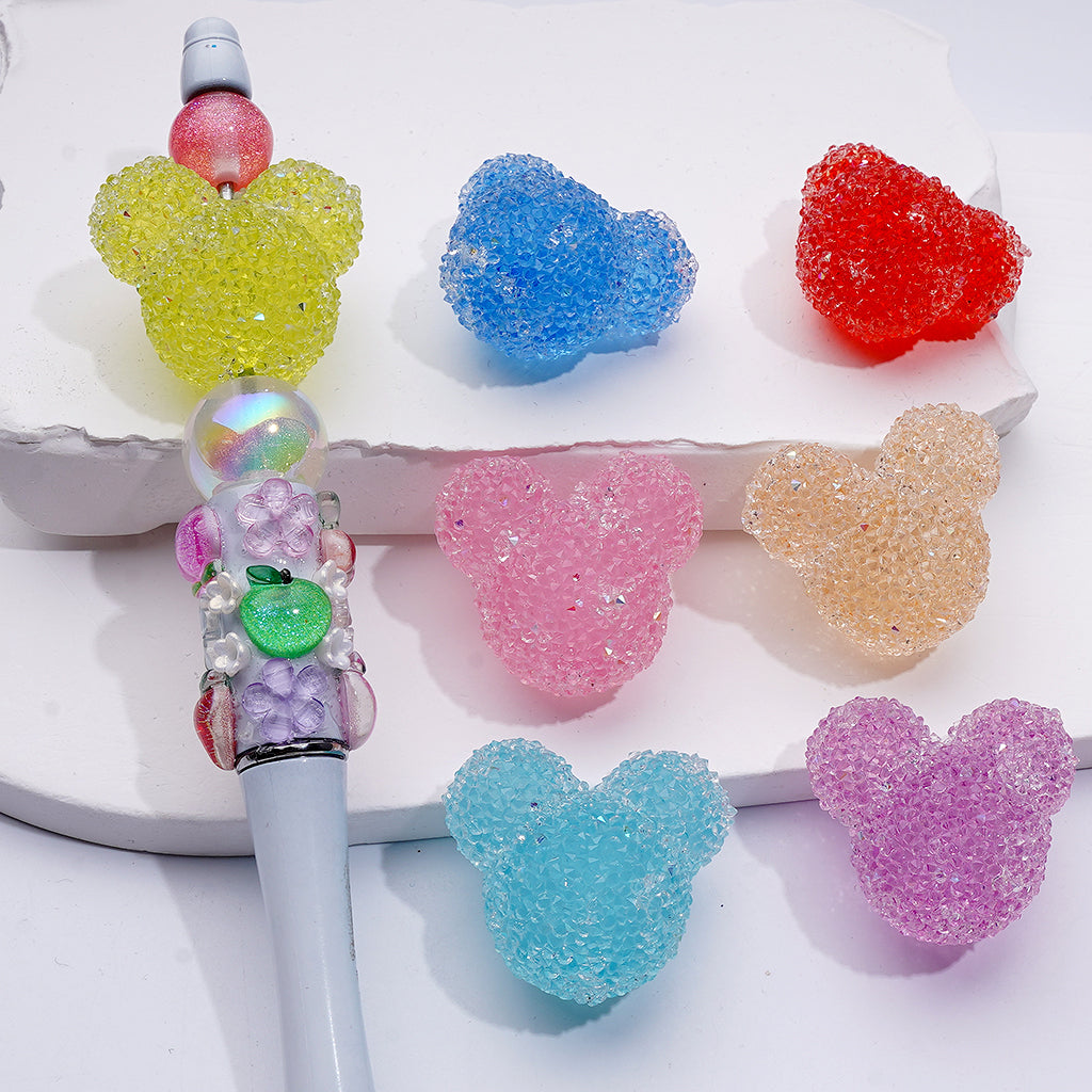 Mick Mouse Head Sugar Beads, Acrylic Beads, 24*28mm Random Mix