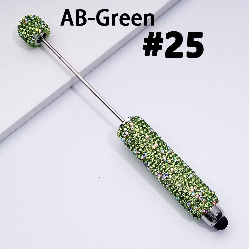 Beadable Clay Stylus Pens with AB & Colorful Rhinestones Covered the Entire Pen