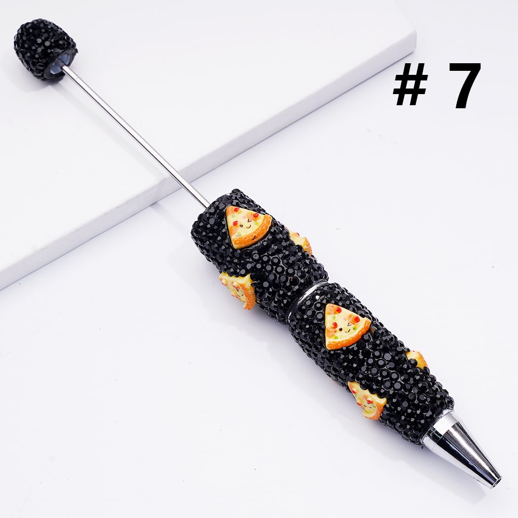 Cute Bread Cake Pizza Sandwich Doughnut Black Rhinestones Clay Pens