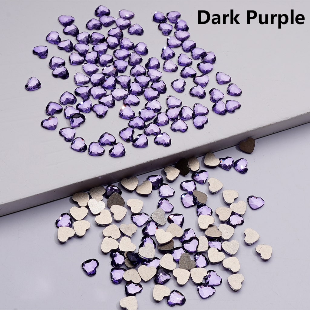 Crystal Faceted Flat Back Mini Hearts Charms for Beads Jewelry Accessories, 5.5*6MM (1440pcs/bag)