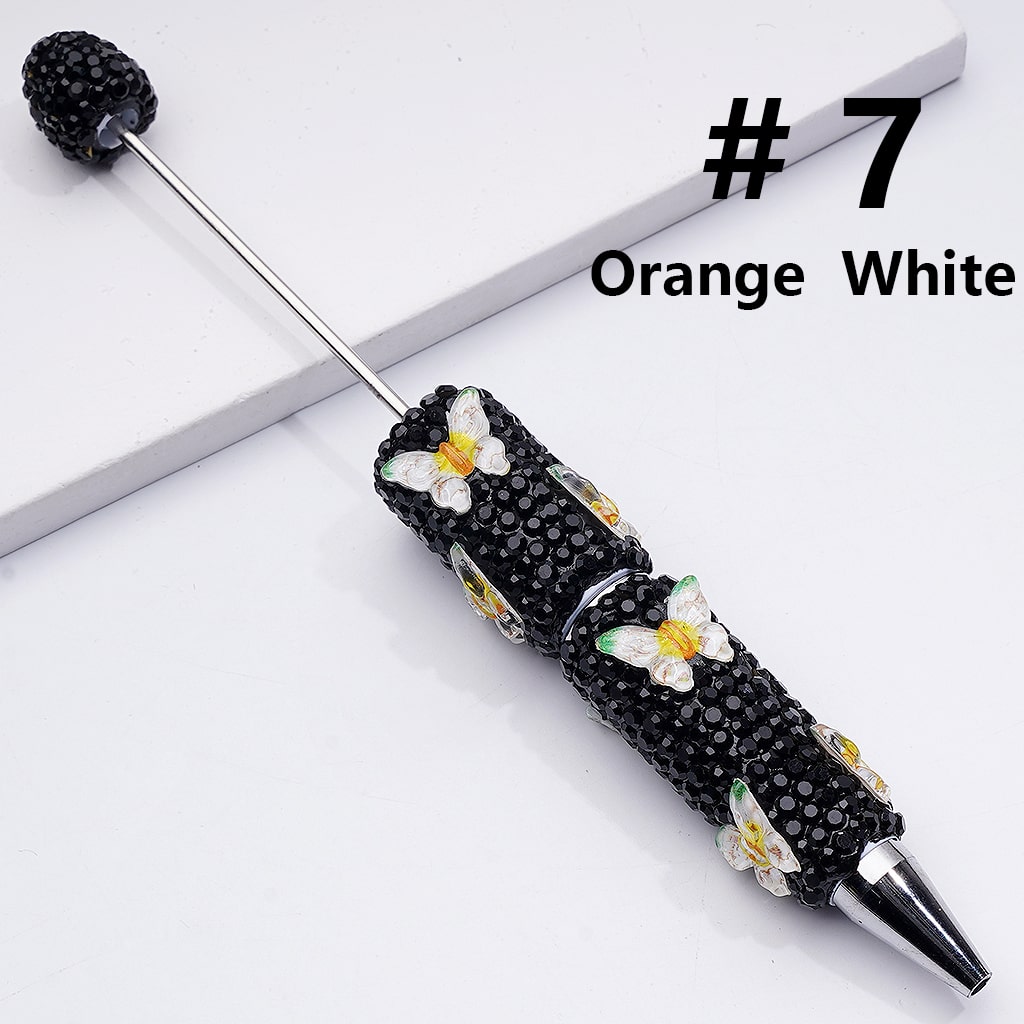 Double Color Butterfly Black Rhinestones Beadable Clay Pens