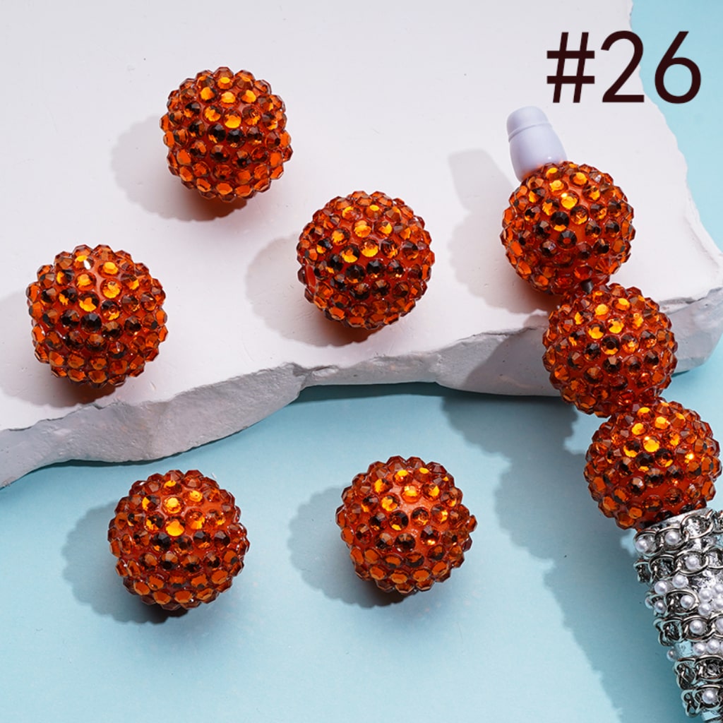 20MM Rhinestone Beads, Collection of Acrylic Rhinestone Beads, Part 1: Color No.1 -No.32