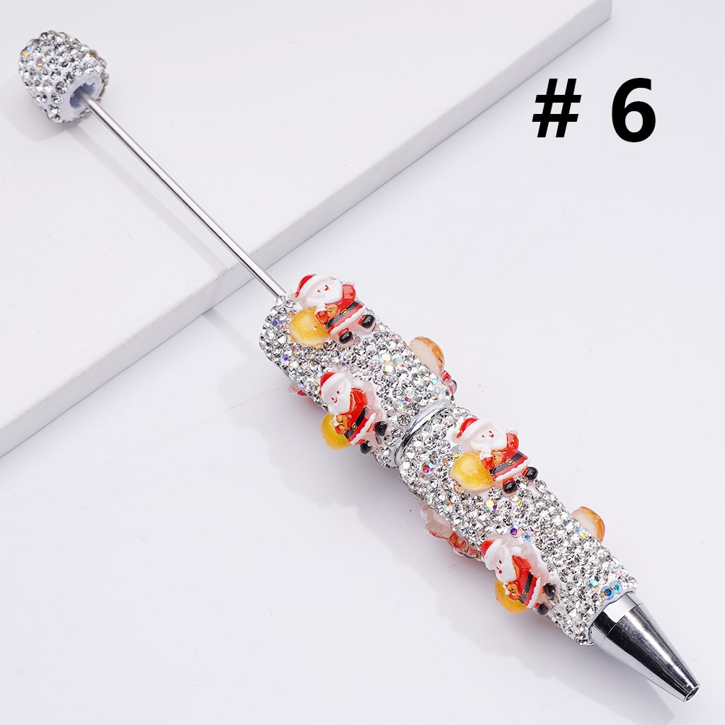 Christmas Series Father Christmas Tree Snowman Gloves Gifts Stars Gingerbread Bells Socks Elk Wreath Clear Rhinestones Beadable Clay Pens