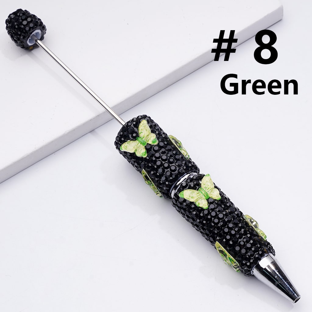 Double Color Butterfly Black Rhinestones Beadable Clay Pens