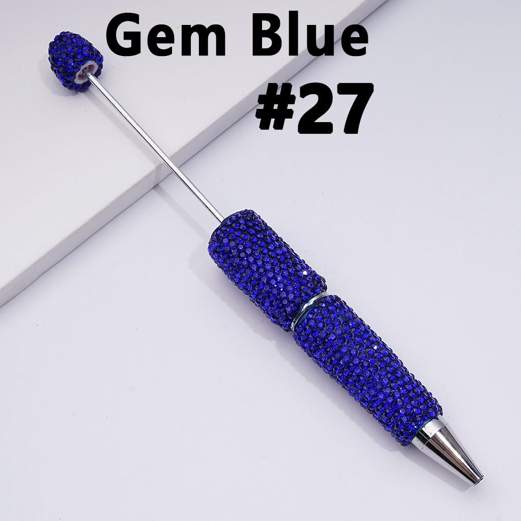 Beadable Clay Pens with Shiny Rhinestones Covered the Entire Pen