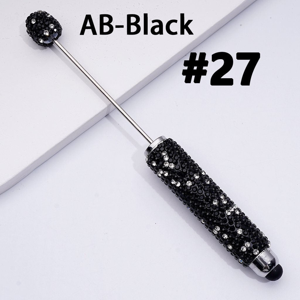 Beadable Clay Stylus Pens with AB & Colorful Rhinestones Covered the Entire Pen