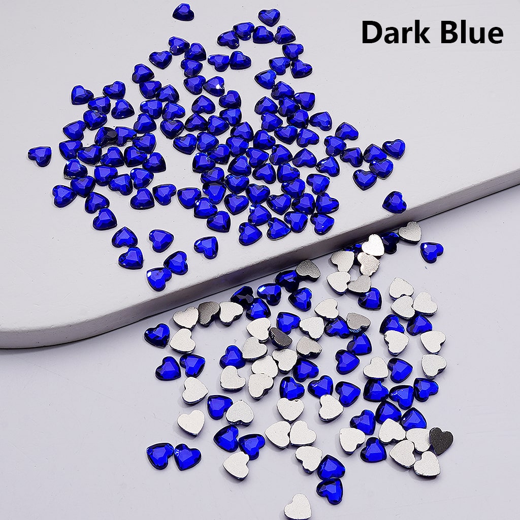 Crystal Faceted Flat Back Mini Hearts Charms for Beads Jewelry Accessories, 5.5*6MM (1440pcs/bag)