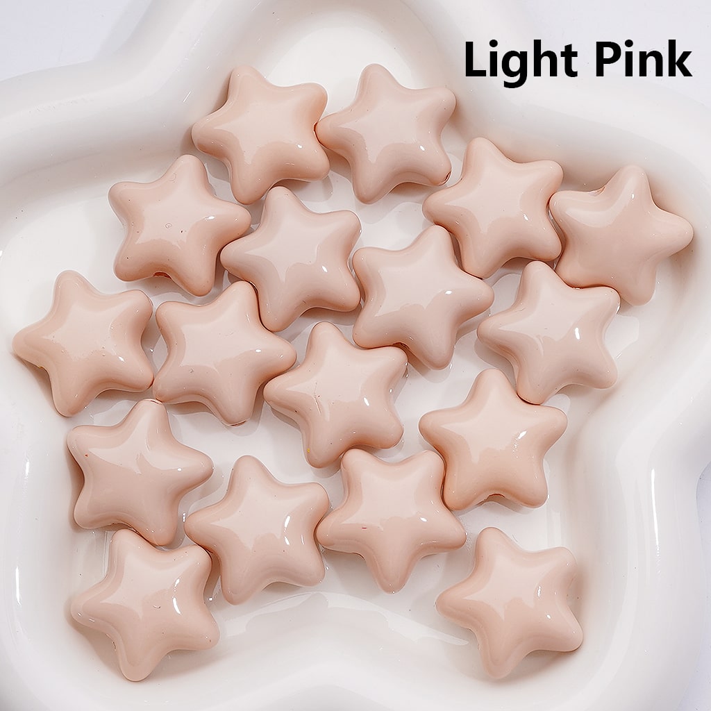 Stoving Varnish Solid Color Five-pointed Star Acrylic Beads, 23MM (Single Color is available for 200pcs(Whole bag))