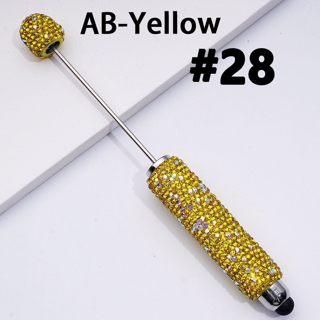 Beadable Clay Stylus Pens with AB & Colorful Rhinestones Covered the Entire Pen