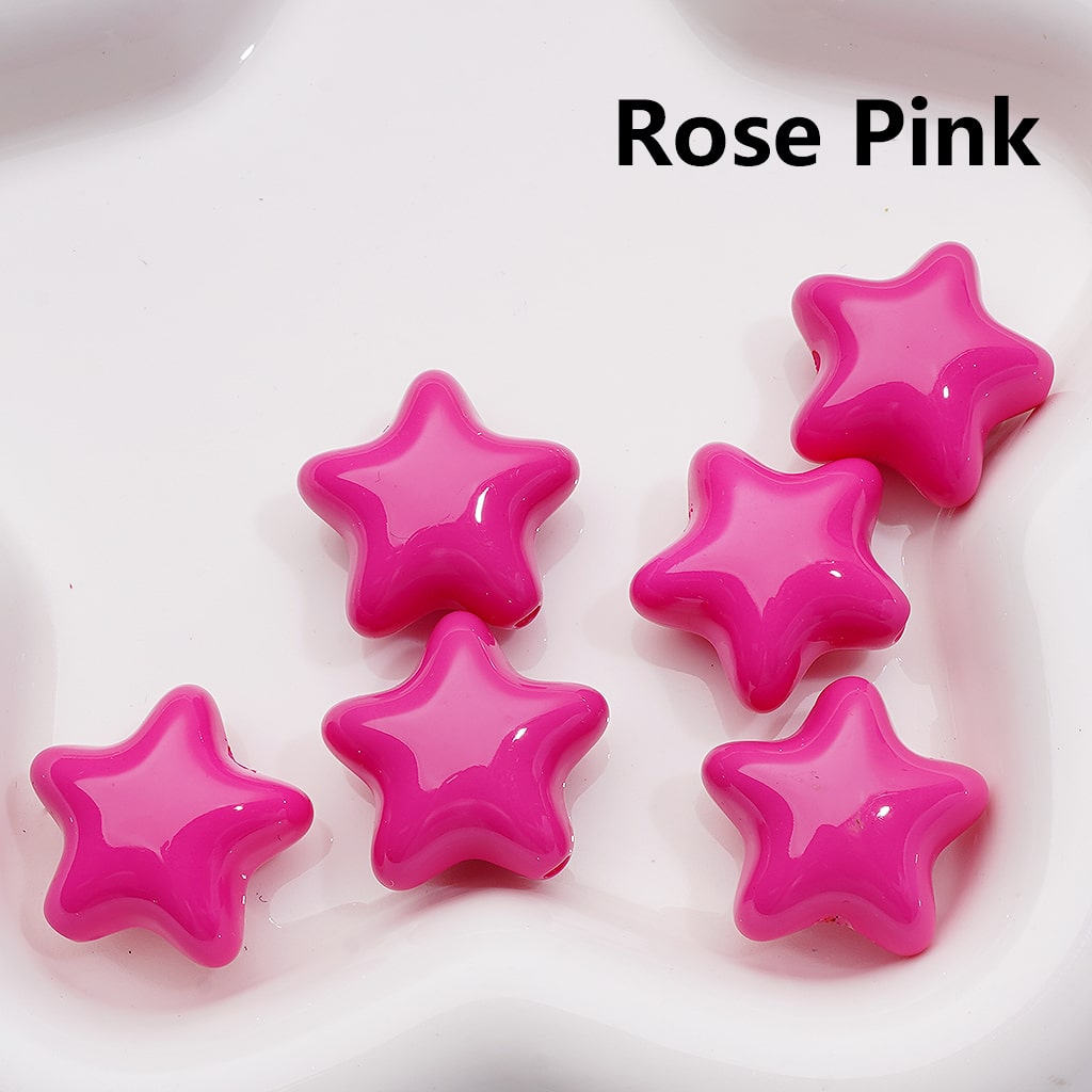 Stoving Varnish Solid Color Five-pointed Star Acrylic Beads, 23MM (Single Color is available for 200pcs(Whole bag))