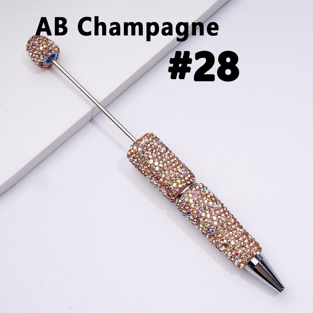 Beadable Clay Pens with Multi-Color & AB Rhinestones Covered the Entire Pen