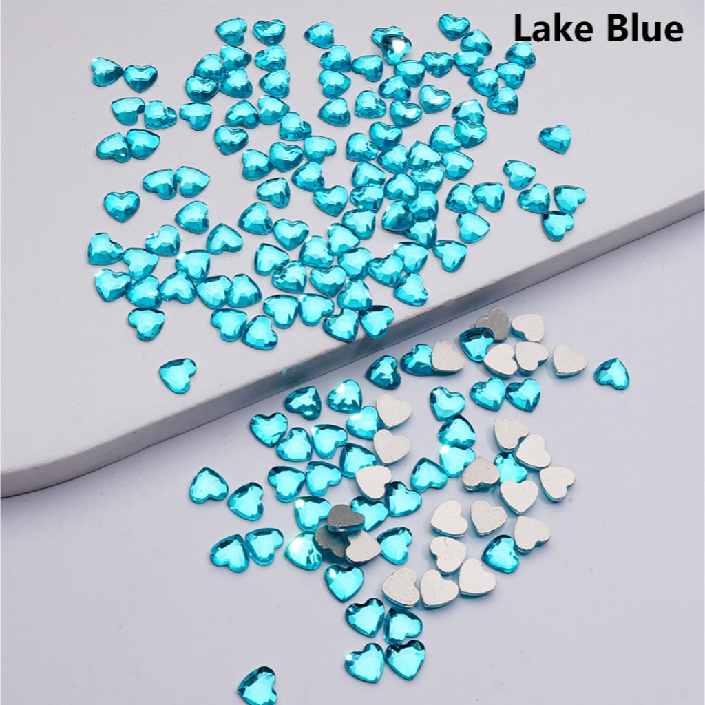 Crystal Faceted Flat Back Mini Hearts Charms for Beads Jewelry Accessories, 5.5*6MM (1440pcs/bag)
