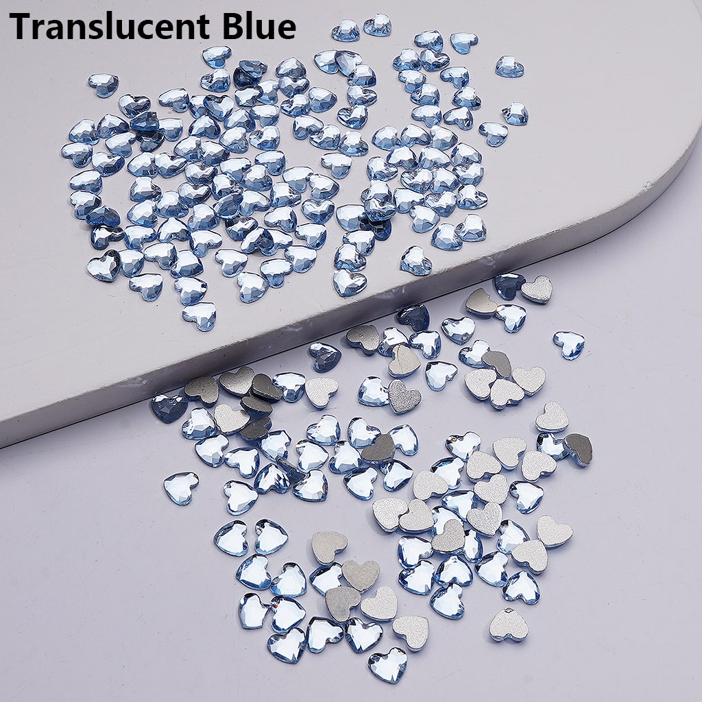 Crystal Faceted Flat Back Mini Hearts Charms for Beads Jewelry Accessories, 5.5*6MM (1440pcs/bag)