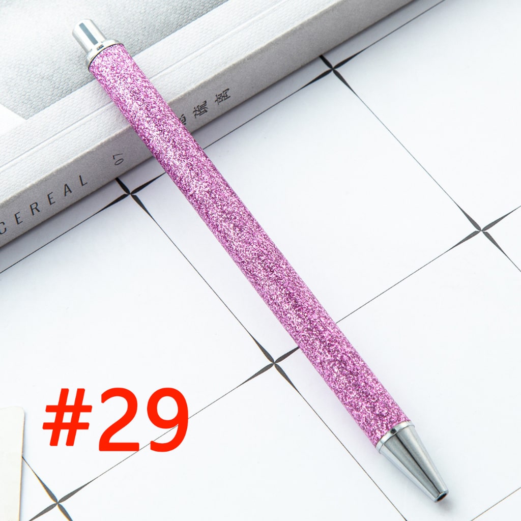 Sublimation Ballpoint Pen, Push Ballpoint Pen with Glitter Effect in Gold Color