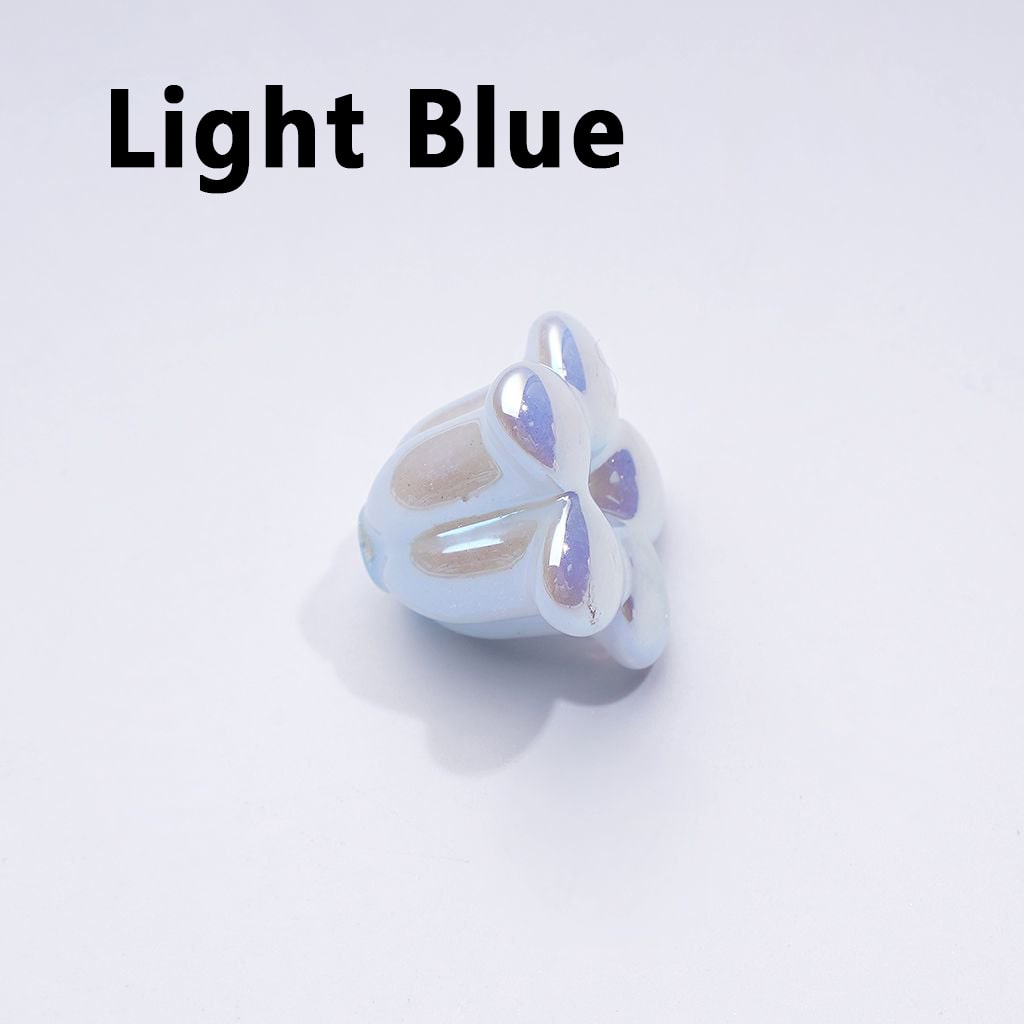 UV Coating Shiny Tulip Flower Acrylic Beads, Around 14*19MM