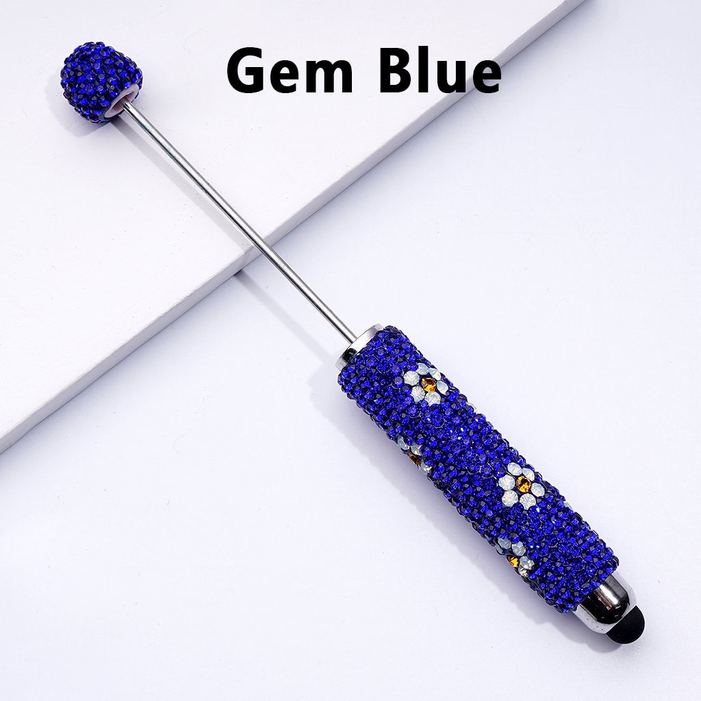 Beadable Clay Stylus Pen with Mini Cute Flowers Multi-Color Shiny Rhinestones