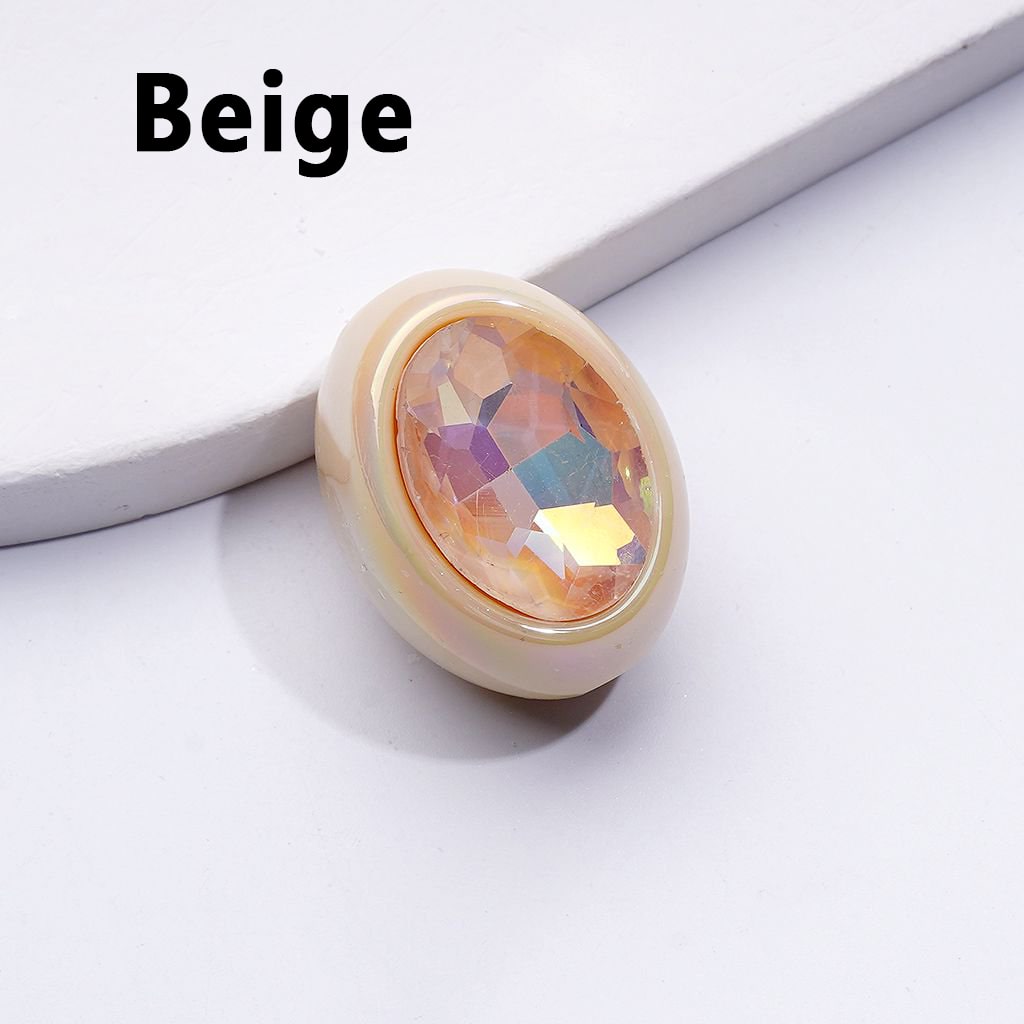 UV Coating Oval Shape Acrylic Beads Shiny K9 Rhinestones Inside, Around 26*20MM