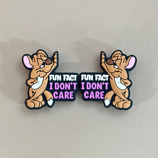 Cute Mouse Fun Fact I Don't Care Silicone Focal Beads