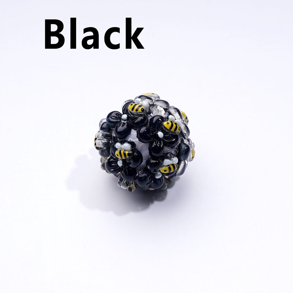 ミニかわいい花の蜂の透明ラインストーンラウンドアクリルビーズ、無地、約20mm