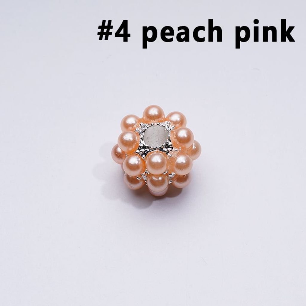 Silver Alloy Balls with Colorful Pearls Acrylic Beads, Random Mix, 16MM