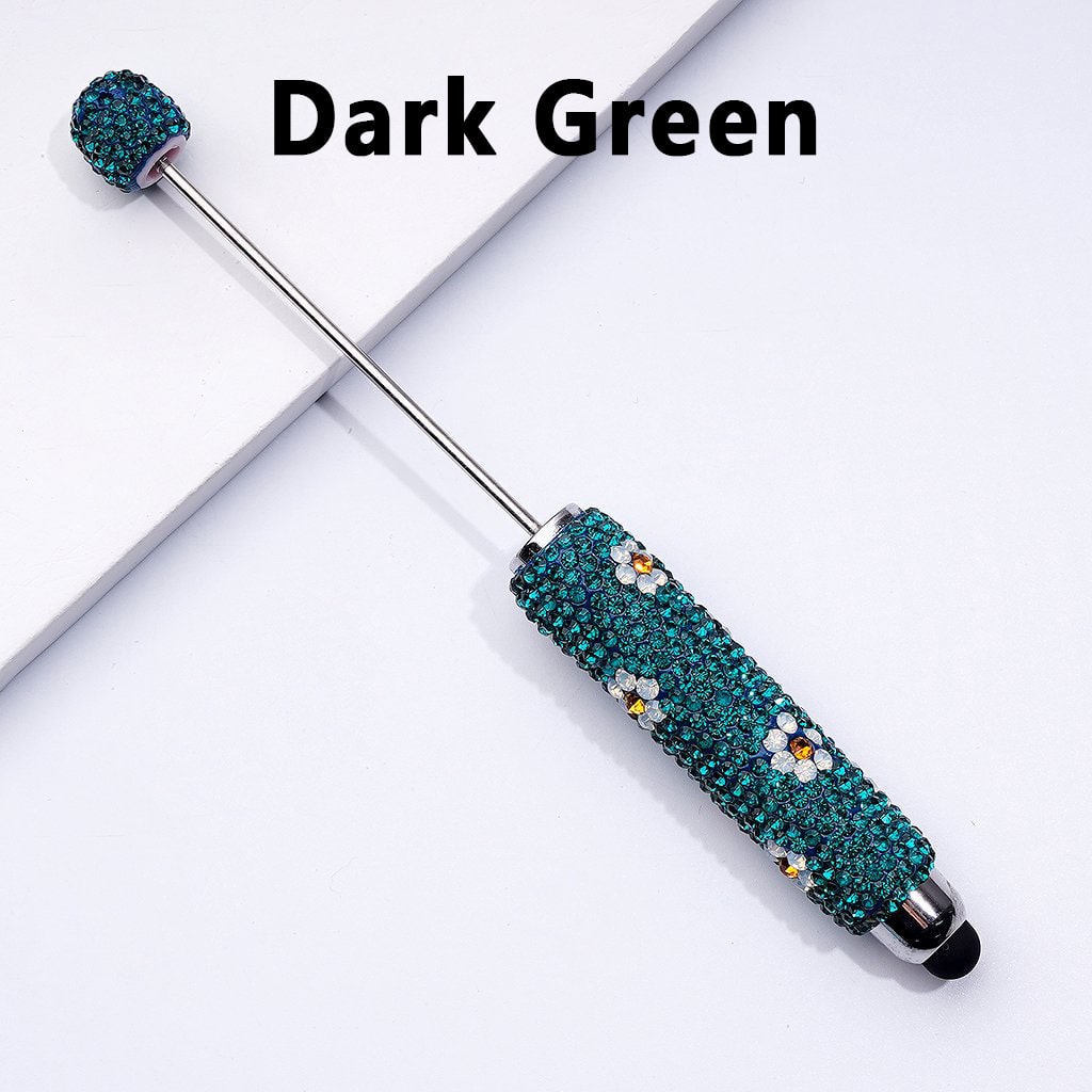 Beadable Clay Stylus Pen with Mini Cute Flowers Multi-Color Shiny Rhinestones