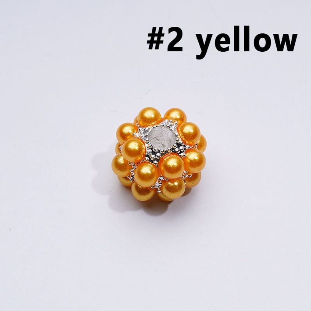Silver Alloy Balls with Colorful Pearls Acrylic Beads, Random Mix, 16MM