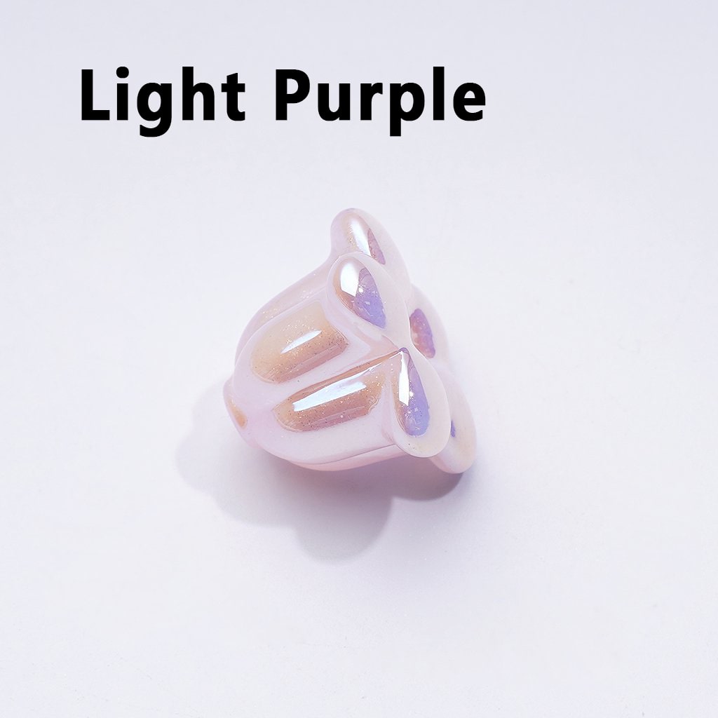 UV Coating Shiny Tulip Flower Acrylic Beads, Around 14*19MM