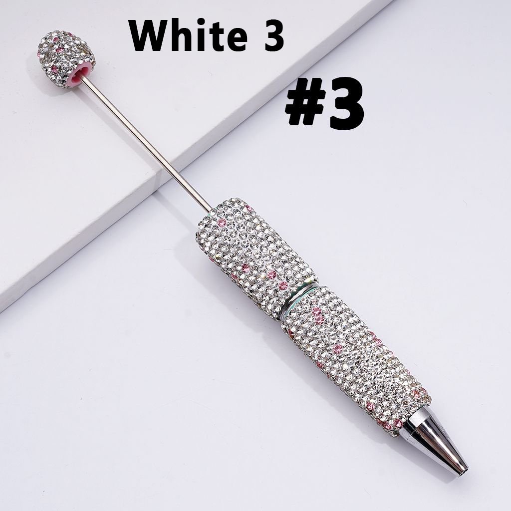 Beadable Clay Pens with Multi-Color & AB Rhinestones Covered the Entire Pen