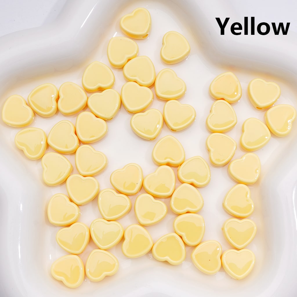 Acrylic Beads Luminous Mini Cute Heart Multi-Color 13*12MM (Single Color is available for 500pcs(Whole Bag))